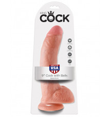 Реалистичный фаллос с мошонкой на присоске 9'' Cock with Balls