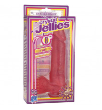 Розовый прозрачный фаллос на присоске Cristal Jellies 8