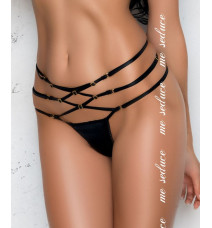 Черные стринги с лентами на талии Rene string, SM (42-44)