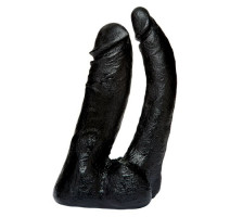 Черная насадка для страпон-трусиков Double Penetrator