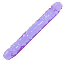 Фаллоимитатор двухголовый 12 фиолетовый Crystal Jellies 12 Jr. Double Dong - Purple