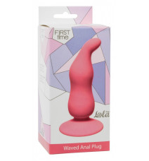 Изогнутый анальный стимулятор на присоске Waved Anal Plug (10 см , нежно-розовый )