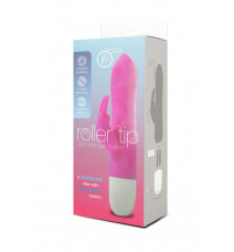 Вибратор с двигающейся головкой Roller Tip (3 режима вибрации, 3 режима движения , 18 см, розовый с белым )