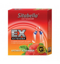 Стимулирующий презерватив-насадка с эластичными усиками Sitabella Extender Клубника