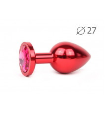 Малая металлическая пробка с розовым кристаллом Jewelry Plugs Anal, (7 см)