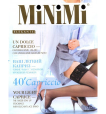 Чулки Сapriccio с кружевом на силиконовой ленте белые ,40 den , SM (40-42)