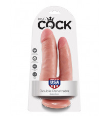 Гибкий фаллос для двойного проникновения на присоске Double Penetrator