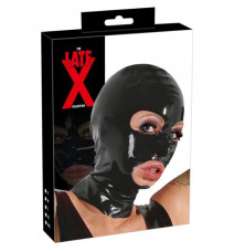 Лаковая маска на голову с отверстиями для рта и глаз из латекса Latex Mask (черная)