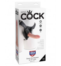 Страпон Harness со съемной насадкой на регулируемых ремнях King Cock 6