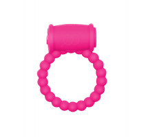 Эрекционное силиконовое кольцо с вибрацией Rings Drums pink