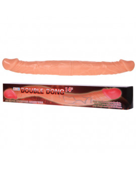 Двусторонний гнущийся телесный фаллос Double Dong 14''